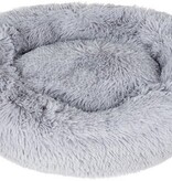 Purlov Donut hondenman - Kattenmand - Huisdieren kussen - Dikke warme ondergrond - Ø 60 cm - Grijs