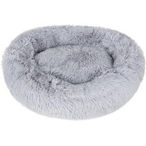 Donut hondenman - Kattenmand - Huisdieren kussen - Dikke warme ondergrond - Ø 60 cm - Grijs