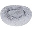 Purlov Donut hondenman - Kattenmand - Huisdieren kussen - Dikke warme ondergrond - Ø 60 cm - Grijs