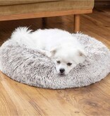 Purlov Donut hondenman - Kattenmand - Huisdieren kussen - Dikke warme ondergrond - Ø 60 cm - Grijs