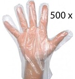 Merkloos 500 Stuks Plastic Wegwerp Handschoenen Voordeelverpakking - Wegwerp - Transparante plastic wegwerphandschoenen Large 5 x 100st Voordeelverpakking