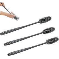 XL Flessenborstel - Afwasborstel - Waterflessenreiniger - 31,5 cm - Grijs - 3 stuks