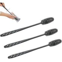 XL Flessenborstel - Afwasborstel - Waterflessenreiniger - 31,5 cm - Grijs - 3 stuks
