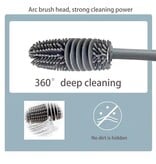 Merkloos XL Flessenborstel - Afwasborstel - Waterflessenreiniger - 31,5 cm - Grijs - 3 stuks