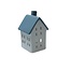 Cosy Home Waxine houder - Decoratie huisje - Waxinelichtje - Wit, grijs - 13 cm