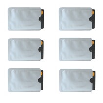 6x RFID bankpas beschermer - Kaarthouder Soft - Anti-Skimming - Zilver