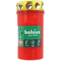Bolsius grafkaarsen - 11 cm - Rood - Kunststof pot met metalen deksel