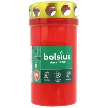 Bolsius grafkaarsen - 11 cm - Rood - Kunststof pot met metalen deksel
