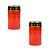 Merkloos Led kaars - Grafkaars - Herdenkingskaars - Batterij - Rood - Set van 2