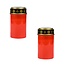 Merkloos Led kaars - Grafkaars - Herdenkingskaars - Batterij - Rood - Set van 2