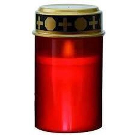 Merkloos Led kaars - Grafkaars - Herdenkingskaars - Batterij - Rood - Set van 2