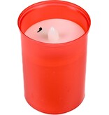 Merkloos Led kaars - Grafkaars - Herdenkingskaars - Batterij - Rood - Set van 2