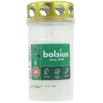 Bolsius grafkaars - 11 cm - Wit - Kunststof pot met metalen deksel