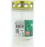 Bolsius Bolsius grafkaars - 11 cm - Wit - Kunststof pot met metalen deksel