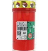 Bolsius Bolsius grafkaars - 11 cm - Rood - Kunststof pot met metalen deksel - 24 stuks
