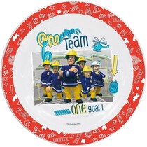 Kinderbord Brandweerman Sam - Plat bord - Kunststof - Ø 20,8 cm
