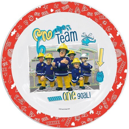 HIT entertainment Kinderbord Brandweerman Sam - Plat bord - Kunststof - Ø 20,8 cm