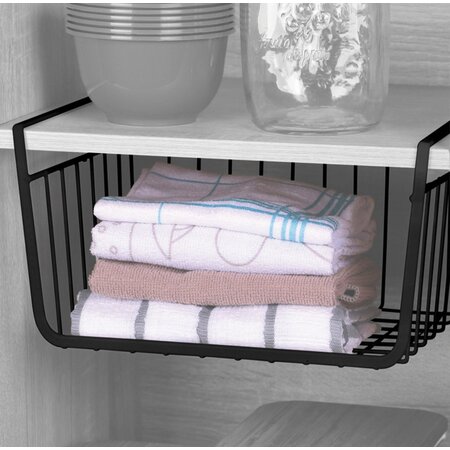 Migros Home Hangmand zwart - metaal - onderplank-organizer - 32 x 26 x 13 cm