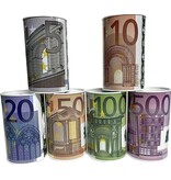 Merkloos Spaarpot van Blik – Geldblik – Eurobiljetten – Set van 6 stuks