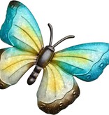 Merkloos Tuin decoratie muur vlinders - Muur decoratie metaal - 30 x 40 cm - Set van 4 stuks