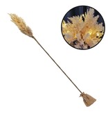 Countryfield Non-branded Decoratietak Astilbe Led 90 Cm Hout/veren Lichtbruin
