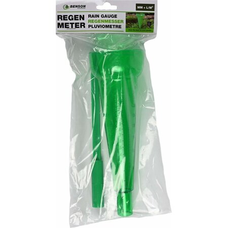 Benson Regenmeter - Liter en mm Aanduiding - Groen - Inclusief Spies - 24 cm