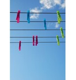 Benson Waslijn - Kledinglijn - 20 meter - Blauw - Groen - Rood & Geel