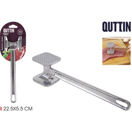 Quttin Keukenhamer - Vleesklopper -  Vleeshamer - Zilver aluminium - 1 stuks