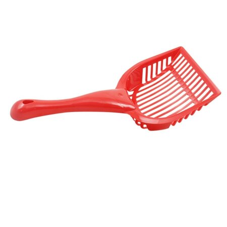 Merkloos Hondenpoep schepje - Kattenbak schepje - Rood - 28 cm