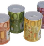 Danyson Spaarpot blik euro biljet XL - 20 cm - Assorti