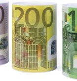 Danyson Spaarpot blik euro biljet XL - 20 cm - Assorti