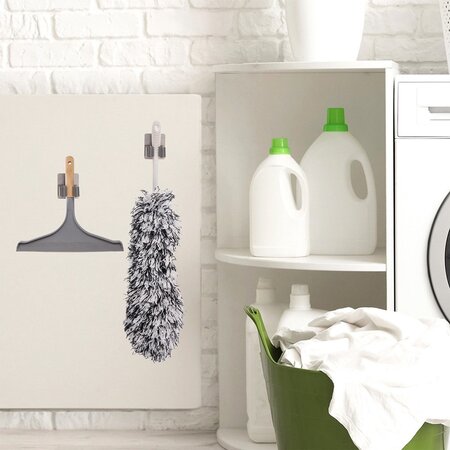 Orion Gereedschap Houders - Stalen Zelfklevend - 2 Stuks - Voor Moppen en Bezem