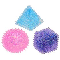 Glamour Antistress Knijpvormpjes - Slow rise glitter vorm - 4 cm - 3 stuks