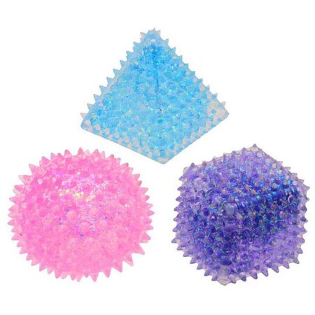 Merkloos Glamour Antistress Knijpvormpjes - Slow rise glitter vorm - 4 cm - 3 stuks