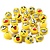 Merkloos Emoji Stressbal - Smiley - 12 Stuks – 6 cm - Medium Density