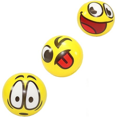 Merkloos Emoji Stressbal - Smiley - 12 Stuks – 6 cm - Medium Density