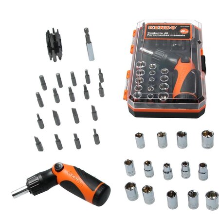Kendo Professionele Doppenset doppen en Bitset - Compacte Dopsleutelset Ratelset - 46-delige