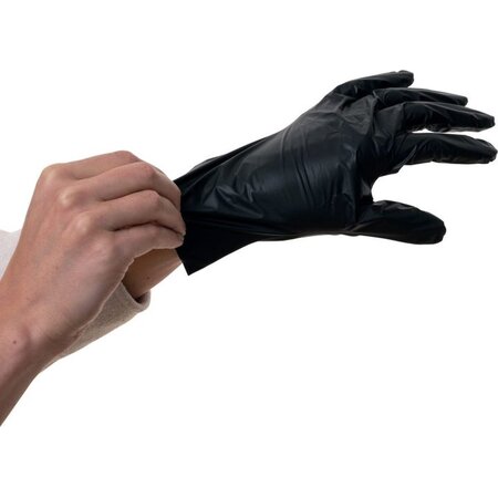 Steridrom TPE Wegwerp handschoenen - Voedselveilig - Poedervrij S - Zwart - 500 Stuks
