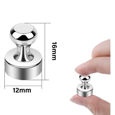Merkloos Neodymium magneetjes - 16 x 12 mm - Zeer sterke magneet - Koelkast - Whiteboard - 10 stuks
