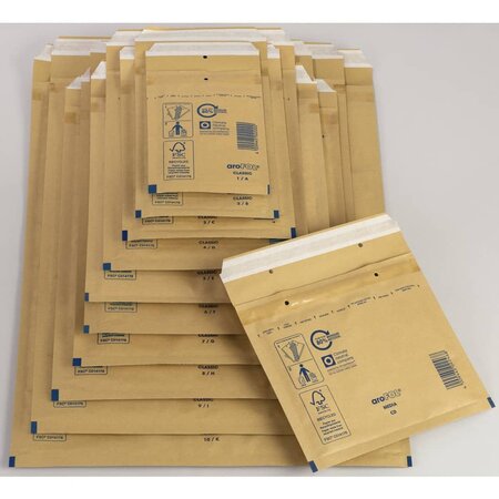 aroFol 25 Bruine gerecyclede luchtkussenenveloppen - Formaat 8 / H - 24 x 35 Cm