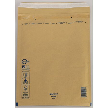 aroFol 100 Bruine gerecyclede luchtkussenenveloppen - Formaat 8 / H - 24 x 35 Cm