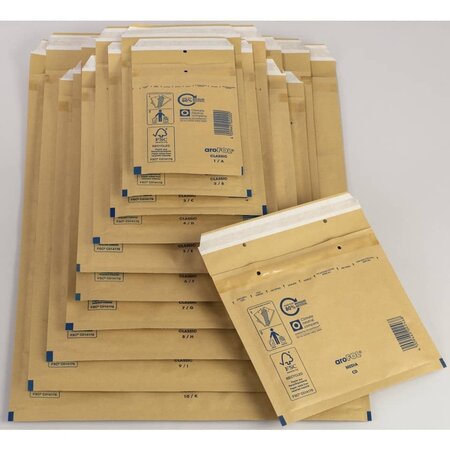 aroFol 50 Bruine gerecyclede luchtkussenenveloppen - Formaat 8 / H - 24 x 35 Cm