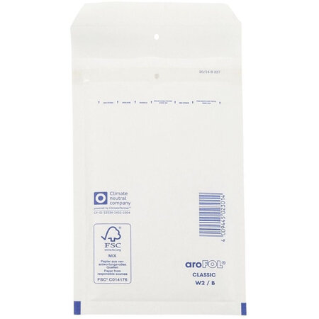 aroFol 100 stuks - Luchtkussenenveloppen - B/12 - 120 x 215 mm - Wit