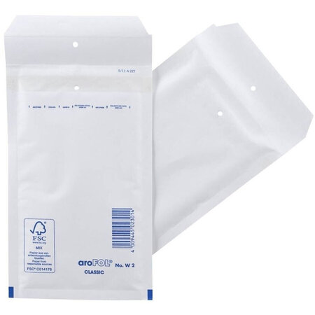 aroFol 100 stuks - Luchtkussenenveloppen - B/12 - 120 x 215 mm - Wit