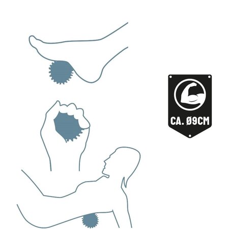 Merkloos Massagebal Professionele Triggerpoint Bal – 9cm Hoge Dichtheid Massagestekels – Lacrossebal – Antraciet