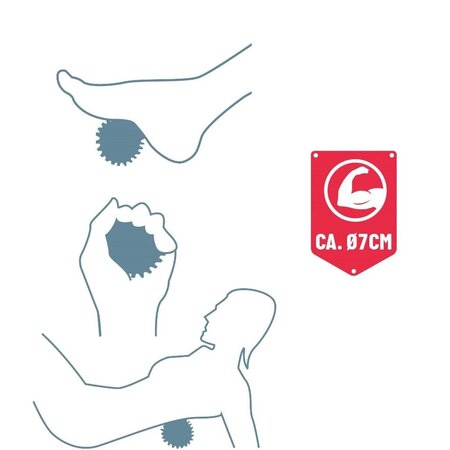 Merkloos Massagebal Professionele Triggerpoint Bal – 7 cm Hoge Dichtheid Massagestekels – Lacrossebal – Rood