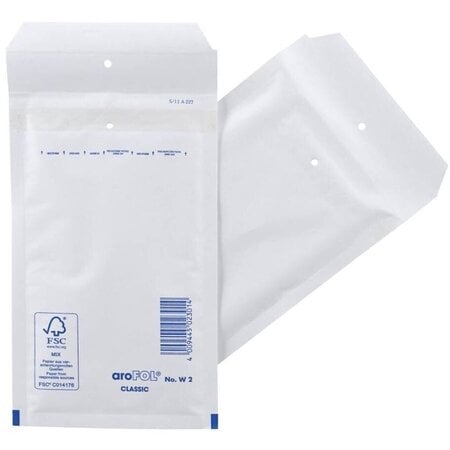aroFol Luchtkussenenveloppen - B/12 - 120 x 215 mm - Wit - 10 stuks