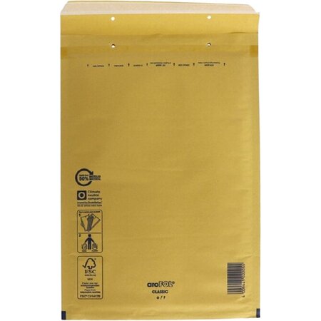 aroFol Bruine gerecyclede luchtkussenenveloppen - Formaat 7/G  - 23 x 34  Cm - 6 stuks