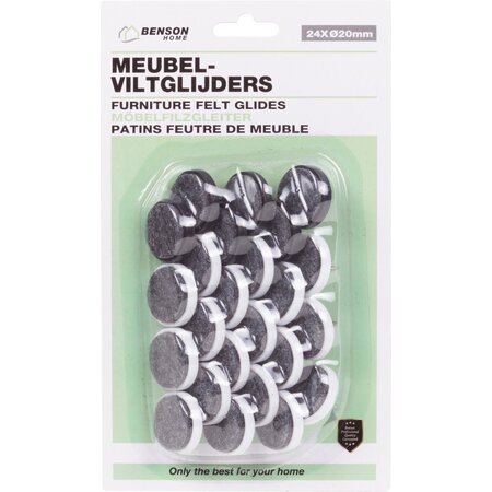 Benson Anti-krasvilt -Beschermvilt - 24mm Meubelviltglijders (24 stuks)
