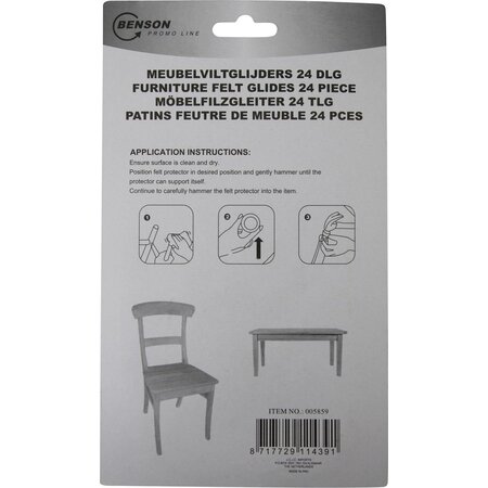 Benson Anti-krasvilt -Beschermvilt - 24mm Meubelviltglijders (24 stuks)